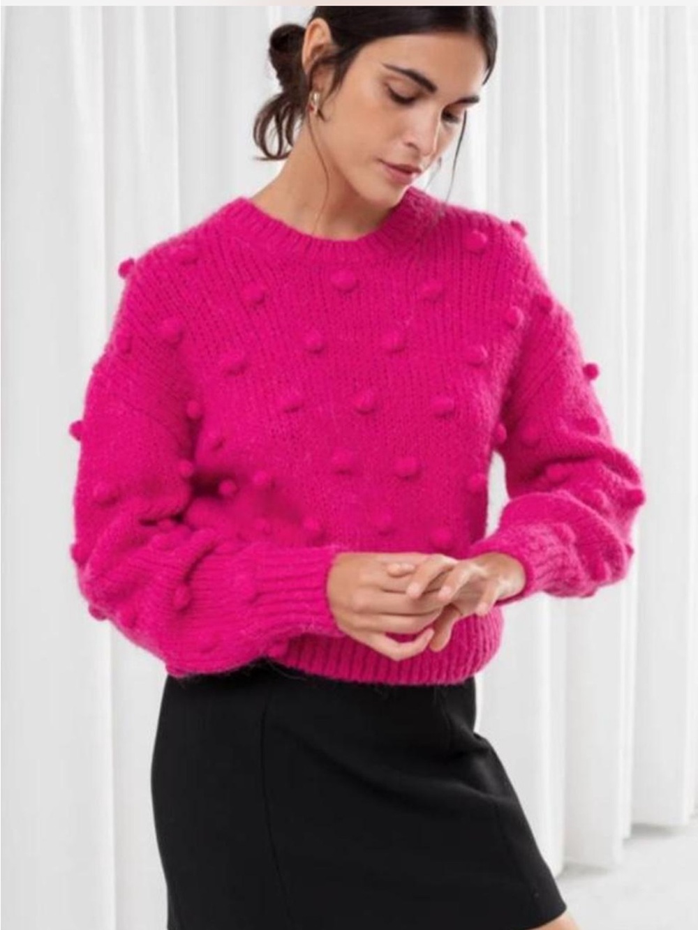 NWOT & OTHER STORIES Pink Alpaca Wool Blend Bobble Sweater